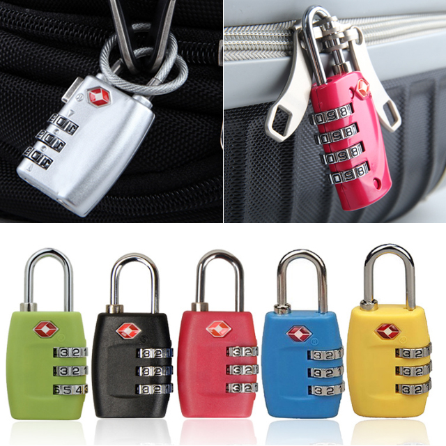 TSA 자물쇠 캐리어 여행용 와이어 백팩 가방 잠금장치 유럽 도난 방지 키 열쇠
