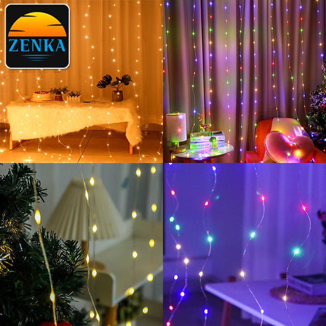와이어 전구 커튼 조명 창문 장식 크리스마스 LED 가랜드 벽조명 라인 무드등 트리 랜턴